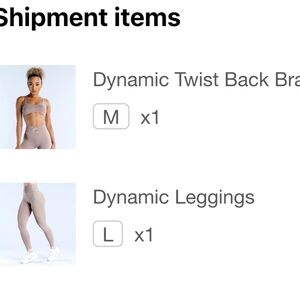 NWOT Dfyne Dynamic Twist Bra and Legging set in shade Mocha